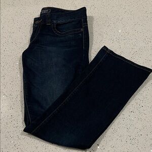GUESS Low Rise Daredevil Boot Dark Blue Contrast Stitching Stretch Jeans Size 29
